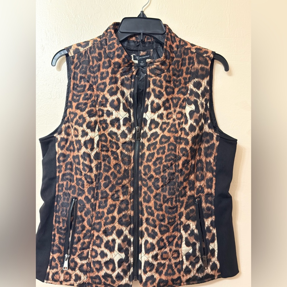 New Directions Animal Print Quilted Vest